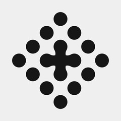 Abstract Cross Pattern Dots Logo generative computational art illustration