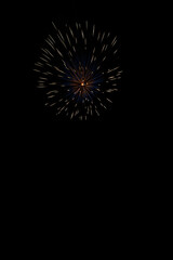 Fototapeta premium 4th of July and new year Fireworks in the night sky. Firework concept background.