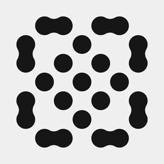 Abstract Cross Pattern Dots Logo generative computational art illustration