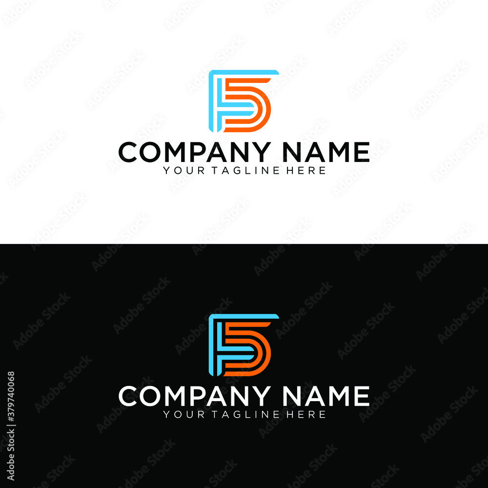 Aufkleber FS initial logo. F and S initial monogram logotype. F5 Vector design element.