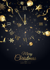 Obraz na płótnie Canvas Merry Christmas background with christmas element. Vector illustration