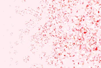Naklejka premium Light Red vector natural backdrop with leaves.