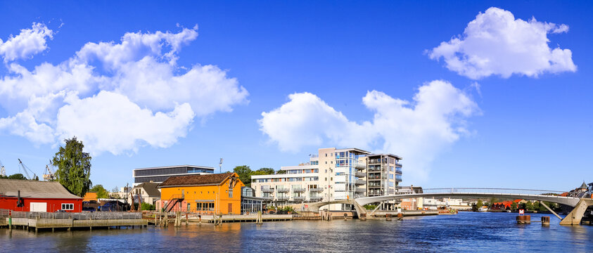 Panorama - part of Fredrikstad town  and bridge