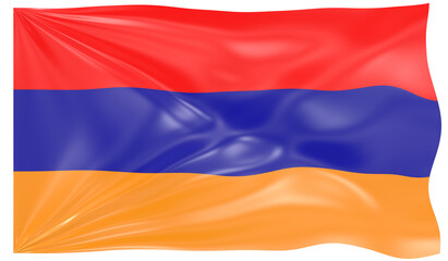 Detailed Illustration of a Waving Flag of Armenia