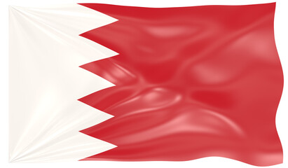 Detailed Illustration of a Waving Flag of Bahrain