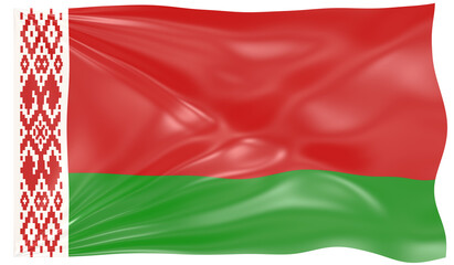 Detailed Illustration of a Waving Flag of Belarus