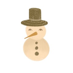 snowman in a hat with an interesting pattern