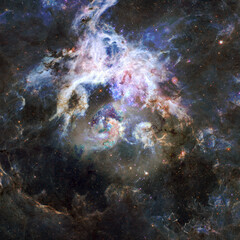 Naklejka na ściany i meble Nebula and stars in deep space. Elements of this image furnished by NASA