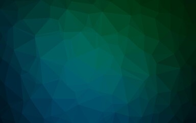Dark Blue, Green vector polygonal pattern. Geometric illustration in Origami style with gradient. Triangular pattern for your business design.