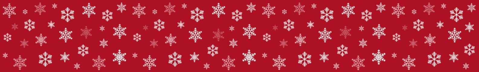 Naklejka na ściany i meble Christmas Pattern Red White | Wrapping Paper Snowflakes| December Texture | Santa Claus Background | Winter Wallpaper | Banner | Vector