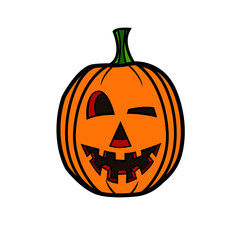 cartoon style vector halloween pumpkin