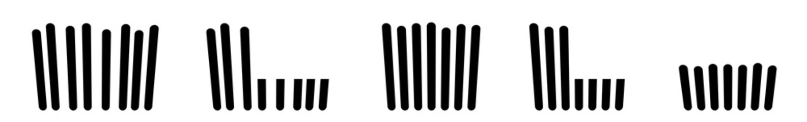 Grass Icon Black | Lawn Illustration | Mow Symbol | Mowing Meadow Logo | Cut Sign | Isolated | Variations