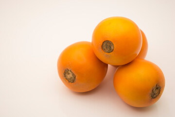 Lulo, delicious tropical fruit. Solanum quitoense.