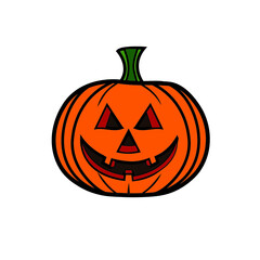 cartoon style vector halloween pumpkin