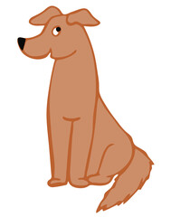 funny dog, cute fat grey dog, cartoon dog clipart, hand drawn, isolated on white background