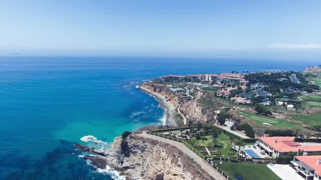Rancho Palos Verdes aerial view of beautiful coastline, California
