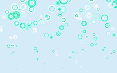 Light Blue, Green vector pattern with spheres.