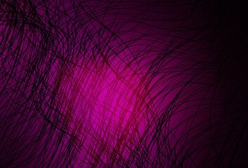 Dark Pink vector background with curved lines.