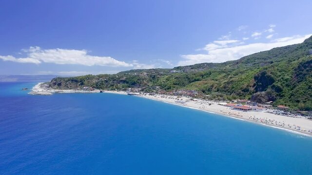 Calabria, Italy. Aerial view of Ulivarella Beach in summer season