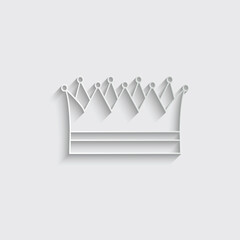 paper crown icon vector. black crown  sign