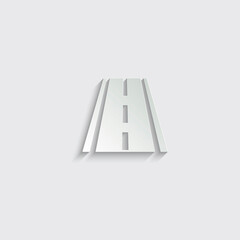 paper Road icon. black vector Road  sign 