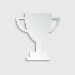 paper trophy icon. trophy cup icon vector