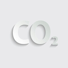 paper CO2 icon vector. carbon dioxide emissions