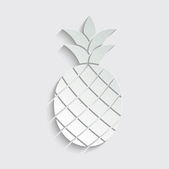 paper pineapple icon. vector sign