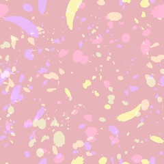 abstract seamless pattern with paint splashes and blots. Bright background with brush strokes