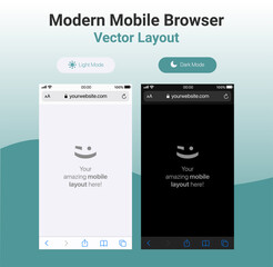Modern mobile browser template vector	 - obrazy, fototapety, plakaty