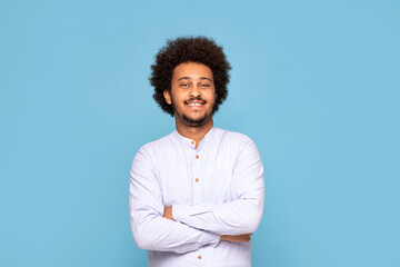 Afro handsome man posing in shirt