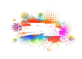 Multi color blots background. Grunge texture stroke line. Art ink dirty design. Border for artistic shape, paintbrush element. Vector illustration