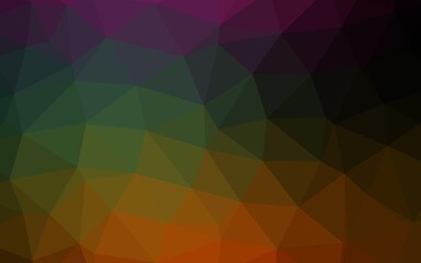 Fototapeta premium Dark Multicolor, Rainbow vector polygon abstract backdrop. Shining colored illustration in a Brand new style. New texture for your design.