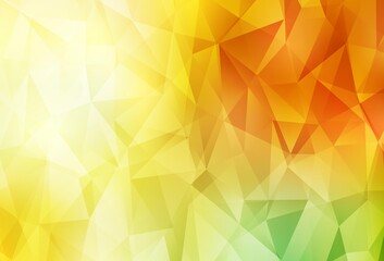 Light Red, Yellow vector abstract polygonal template.