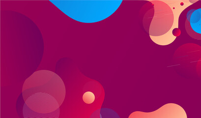 Landing page template with liquid fluid shapes and geometric patterns for business website design. illustration