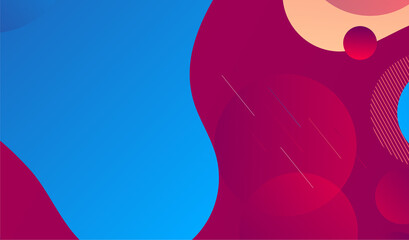 Landing page template with liquid fluid shapes and geometric patterns for business website design. illustration