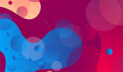 Landing page template with liquid fluid shapes and geometric patterns for business website design. illustration