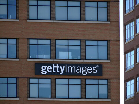 Getty Images Sign on side of Building