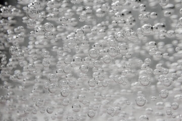 air bubbles in blue shampoos as background