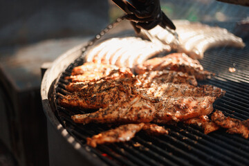 grilled meat on the grill