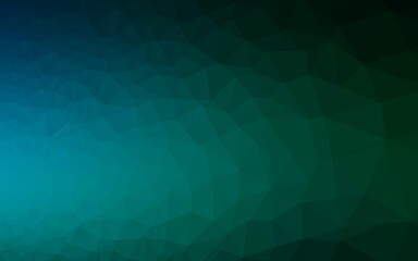 Dark Blue, Green vector polygonal background. Shining illustration, which consist of triangles. Textured pattern for background.