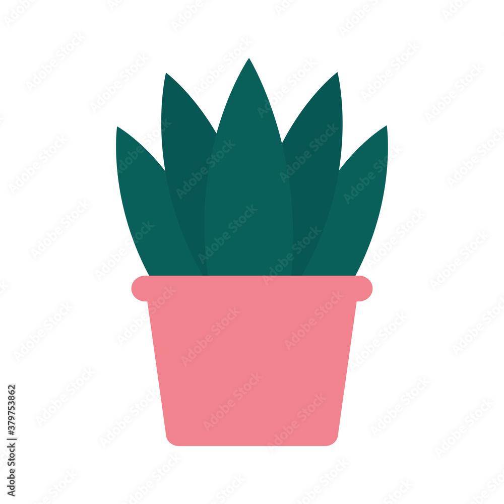 Wall mural plant inside pot flat style icon vector design