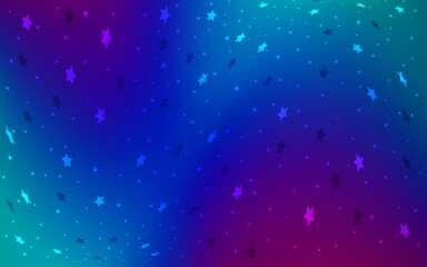Light Blue, Red vector texture with beautiful stars. Blurred decorative design in simple style with stars. Best design for your ad, poster, banner.