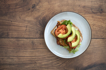 BLT Sandwich with Avocado With room for copy