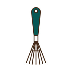 garden rake line and fill style icon vector design