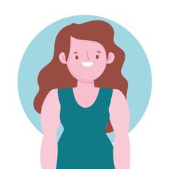 cartoon woman short stature portrait