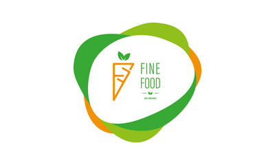 Organic food symbol vegan logo design