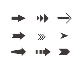 collection of black arrows symbol vector