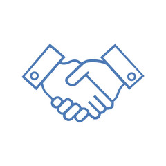 handshake agreement line isolated on white