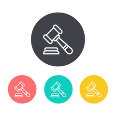 Judge gavel line for your website and app